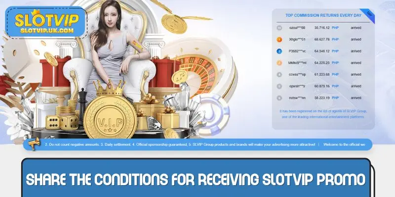 Share the conditions for receiving SLOTVIP promo