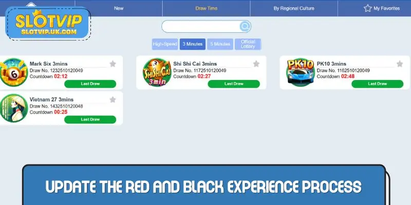 Update the red and black experience process